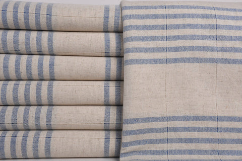 Organic Turkish Beach Towel - Sax Blue Striped