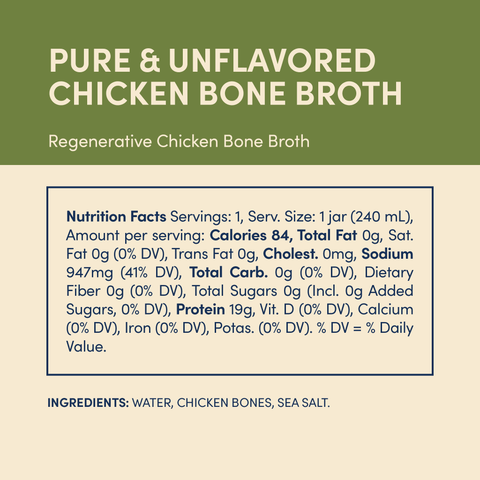 Regenerative Pasture-Raised Chicken Bone Broth 14oz