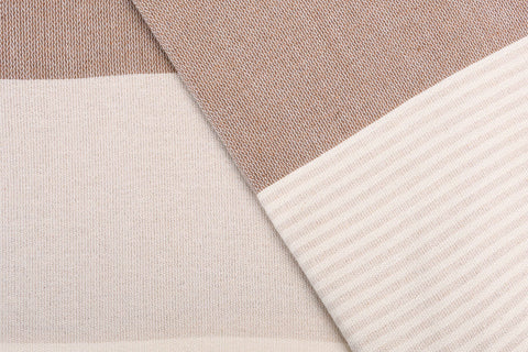Organic Turkish Beach Towel - Brown Band Peshtemal