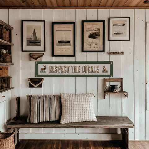 Respect The Locals Banner – Vintage Felt Flag