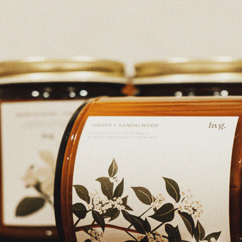 9 oz. Amber + Sandalwood Soy Wax Candle