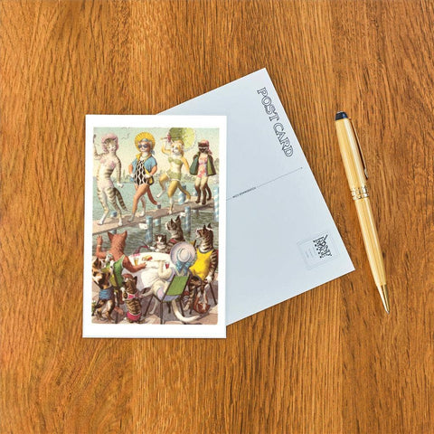 Postcard - Crazy Cats on Fashion Runway