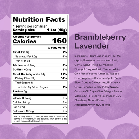 Floura - Brambleberry Lavender Fiber Snack Bar