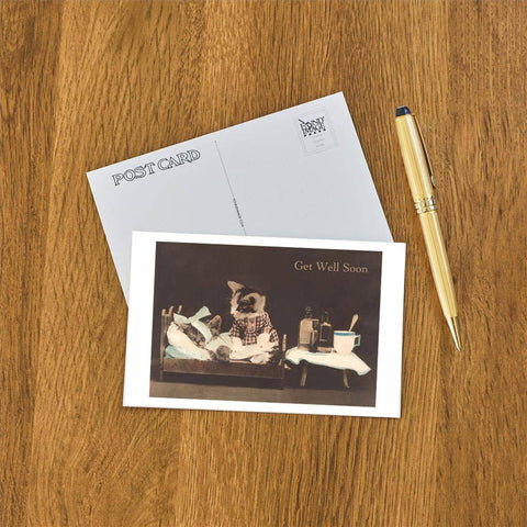 Postcard - Get Well Soon Ailing Kitten