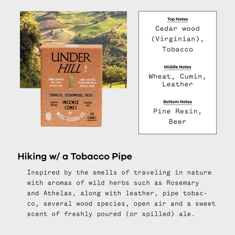 Underhill Incense Cones – Tobacco, Cedar & Ale