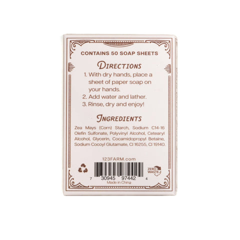 Paper Soap – Fresh Cotton Scent, Travel Size, 50 Sheets by 123 Farm, photo 3