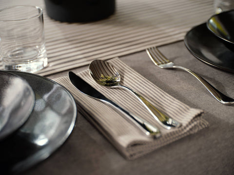 Cloth Dinner Napkins – Cotton Set of 4, Stripes & Solid