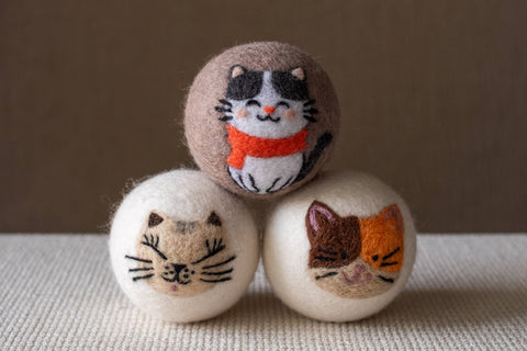 Cats: Natural Wool Dryer Balls – Gift Set of 3