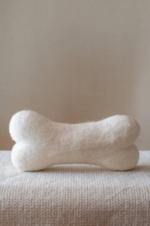 Eco Wool Dog Bones, White (Fair Trade)