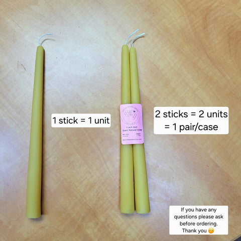 Pure Beeswax Candle Tapers - 2 Pack