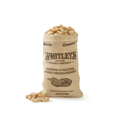 12 oz. Burlap Bag Salted Roasted-n-Shell Peanuts by Whitley's Peanut Factory