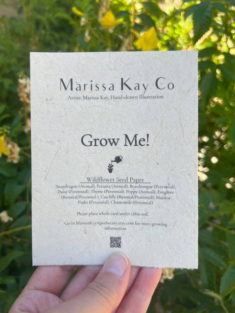 Plantable All-Occasion Card - Hand-Drawn Seed Paper - MB7