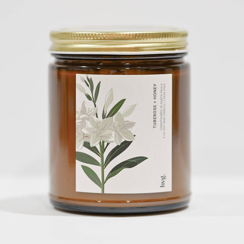 9 oz. Tuberose + Honey Soy Wax Candle