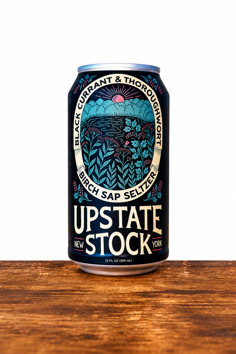 BLACKCURRANT & THOROUGHWORT BIRCH SAP SELTZER by Upstate Stock Seltzers