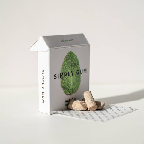 Peppermint Chewing Gum - Natural + Plastic-Free | 12 Pack