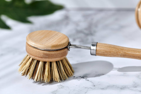 Long Handle Wood & Metal Dish Brush