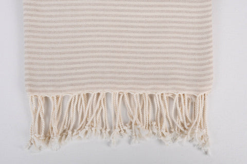 Organic Turkish Beach Towel - Brown Band Peshtemal
