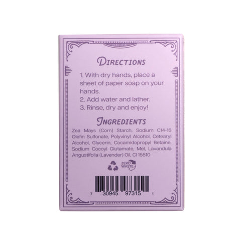 Paper Soap – Lavender Honey Scent, Travel Size, 50 Sheets by 123 Farm, photo 3