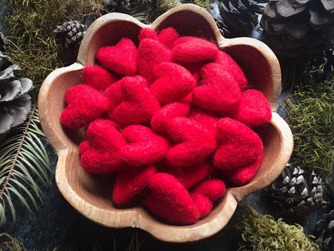 Felted Wool Mini Heart