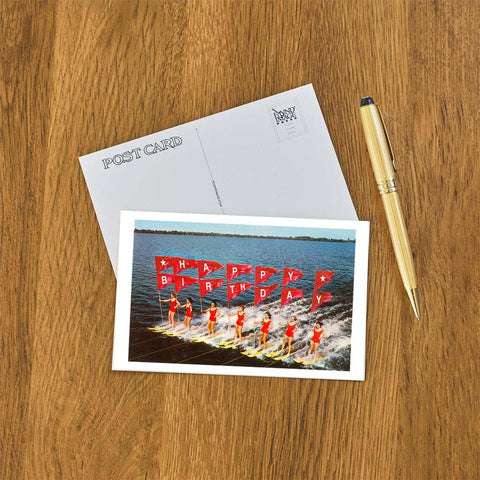Postcard - Happy Birthday Water Skiers