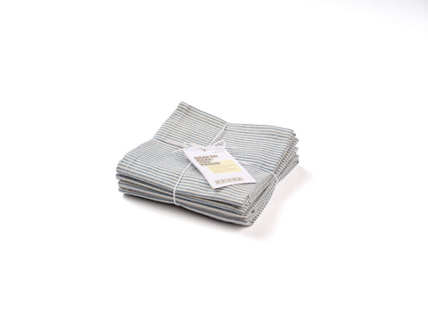 Cloth Dinner Napkins – Cotton Set of 4, Stripes & Solid