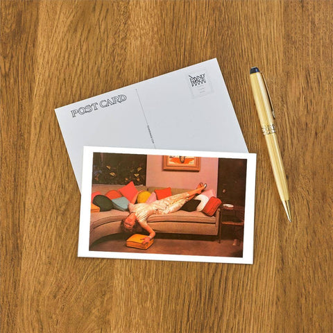 Postcard - Retro Woman Lounging on Couch