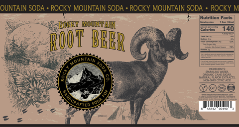 Rocky Mountain Root Beer Soda Pop Cans