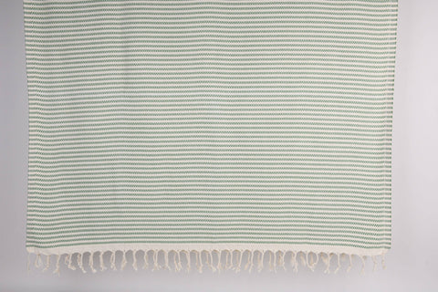 Organic Turkish Beach Towel - Green Striped