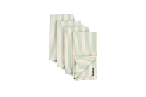 Cloth Dinner Napkins – Cotton Set of 4, Stripes & Solid