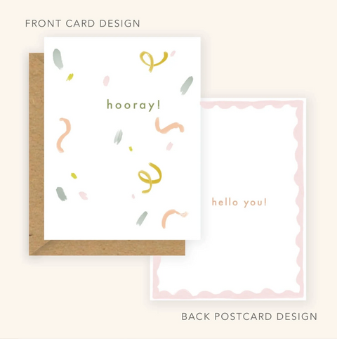 Encouragement Card - Hooray Confetti + Hello You