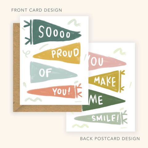 Encouragement Card - So Proud Of You Pennant + Smile