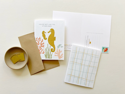 Family Card - Father's Day Seahorse + Grid