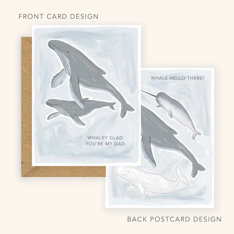 Family Card - Father's Day Whale + Hello