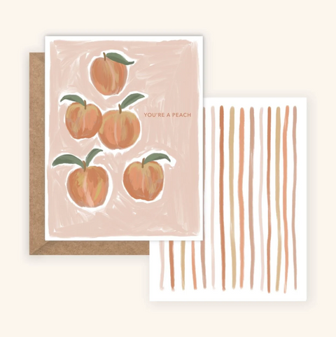 Love + Friendship Card - You're A Peach + Lines