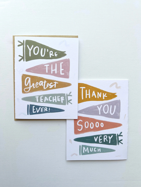 Love + Friendship Card - Greatest Teacher Ever + Thank You