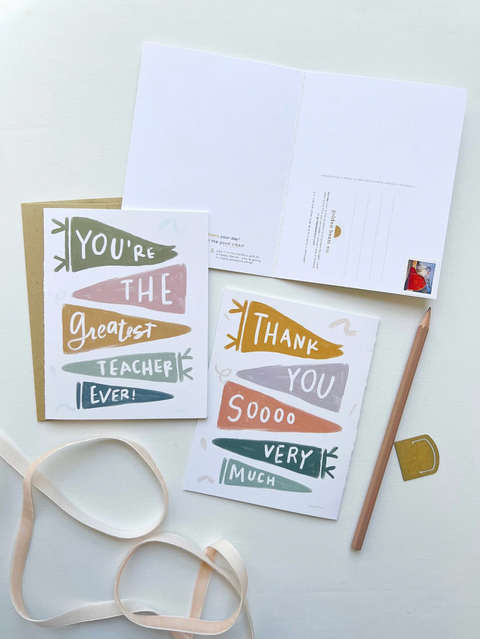 Love + Friendship Card - Greatest Teacher Ever + Thank You