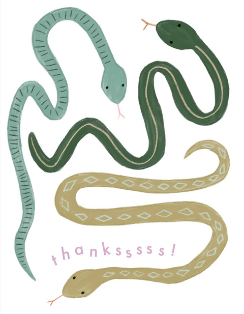 Thank You Card - Snake Thank You + Miss You