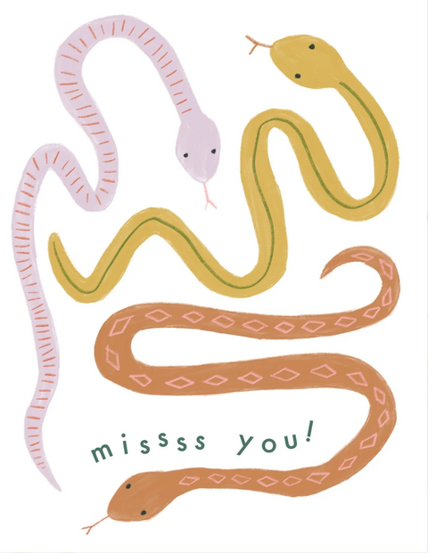 Thank You Card - Snake Thank You + Miss You