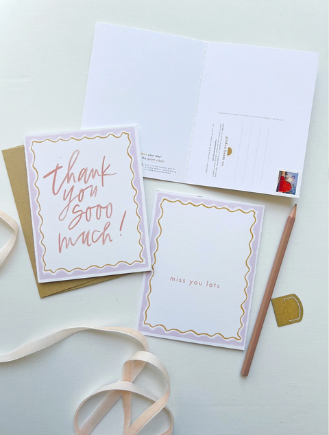 Thank You Card - Thank You So Much + Miss You Lots