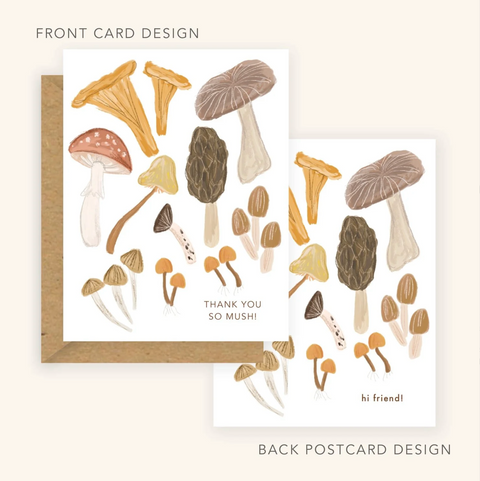 Thank You Card - Thank You So Mush + Hi Friend