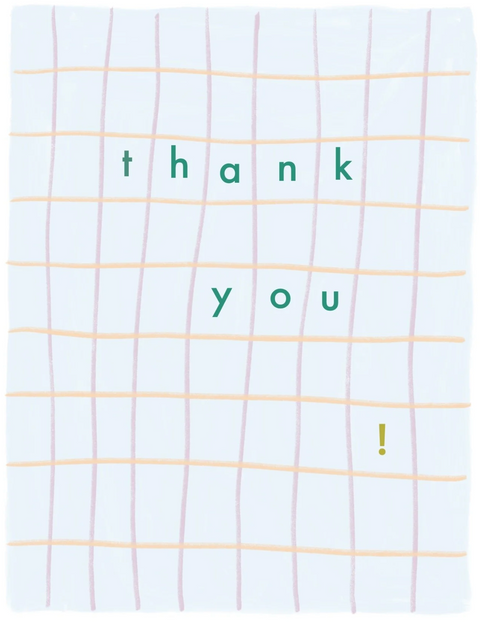 Thank You Card - Thank You Grid + Note For You