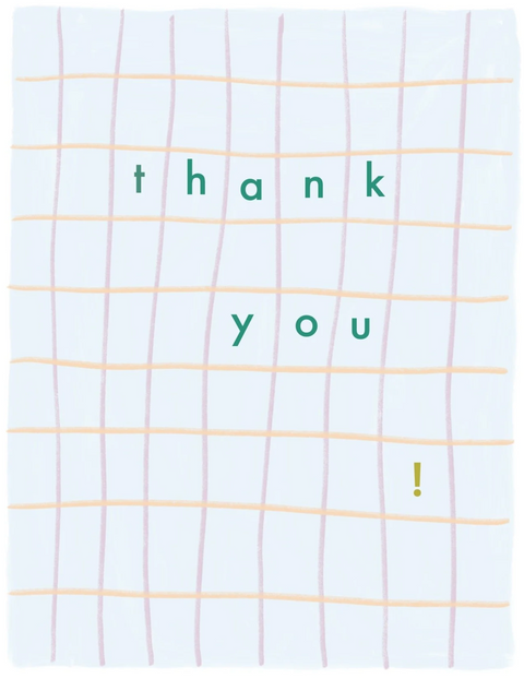 Thank You Card - Thank You Grid + Note For You