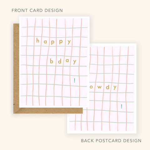 Happy Birthday Card - Grid + Howdy