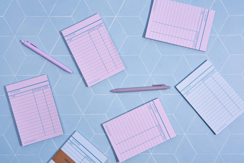 Library Card Notepad - Pink