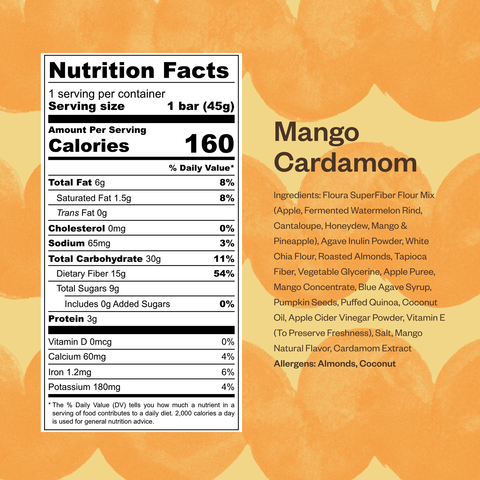 Floura - Mango Cardamom Fiber Snack Bar