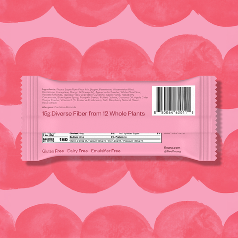 Floura - Raspberry Rose Fiber Snack Bar