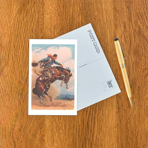 Postcard - Cowboy on Bucking Bronco