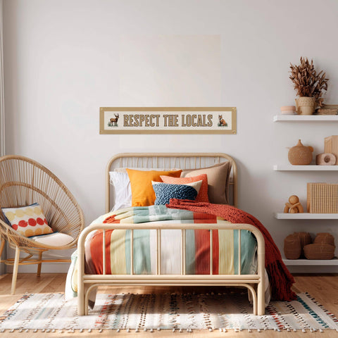 Respect The Locals Banner – Vintage Felt Flag