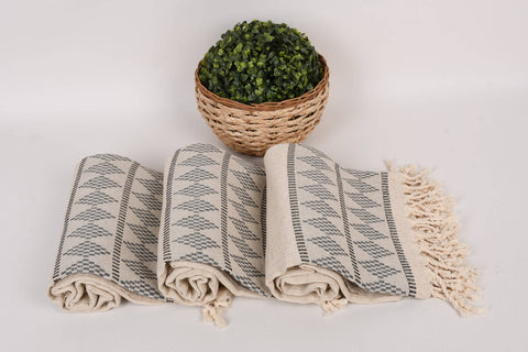 Organic Turkish Beach Towel - Black Diamond