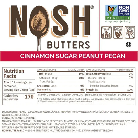 Cinnamon Sugar Peanut Pecan Butter
